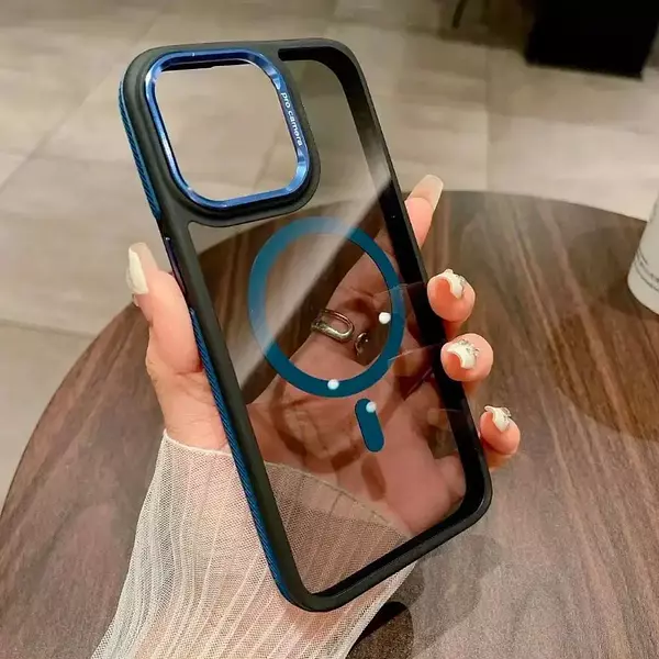 Case Magsafe Borde Azul Iphone 11