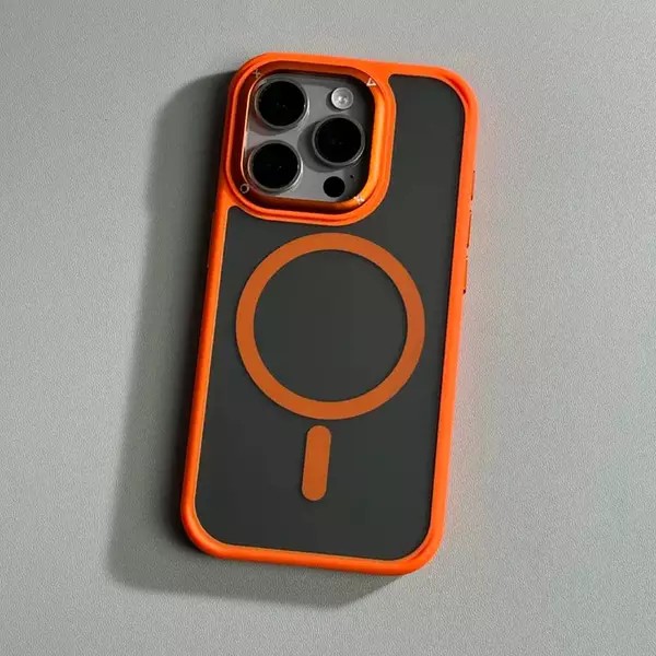 Case Magsafe Mate Borde Naranja Iphone16pro+