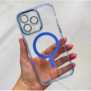 Case Magsafe Azul Protector Cámaras Iphone 15