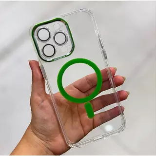 Case Magsafe Verde Protector Cámaras Iphone 14pro+