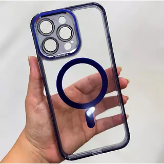 Case Magsafe Azul Oscuro Protector Cámaras Iphone 11