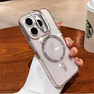Case Magsafe Transparente Escarcha Soporte Iphone 11