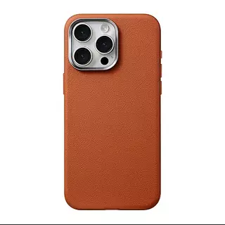 Case Diseño Cuero Magsafe Naranja Iphone 15