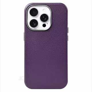 Case Diseño Cuero Magsafe Morado Iphone 16pro