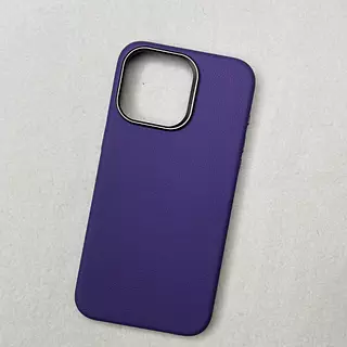 Case Diseño Cuero Magsafe Morado Iphone 15