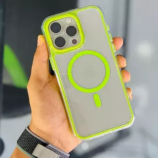 Case 360 Magsafe Antishok Borde Verde Iphone 16pro+