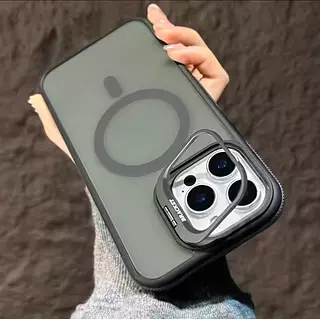 Case Magsafe Borde Gris Soporte Iphone 14pro+