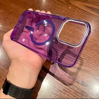 Case Magsafe Translucido Morado Iphone16pro+