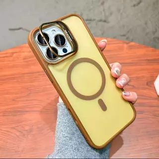 Case Magsafe Dorado Mate Soporte Iphone 14