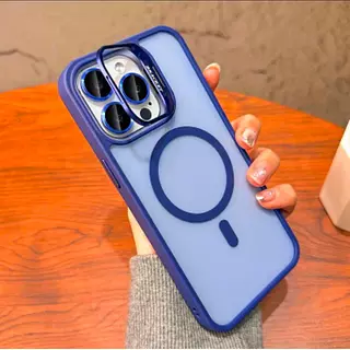 Case Magsafe Azul Mate Soporte Iphone 13/14