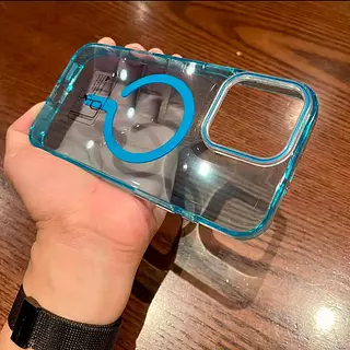 Case Magsafe Translucido Azul Iphone 12pro+