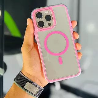 Case 360 Magsafe Antishok Borde Rosado Iphone 12pro+