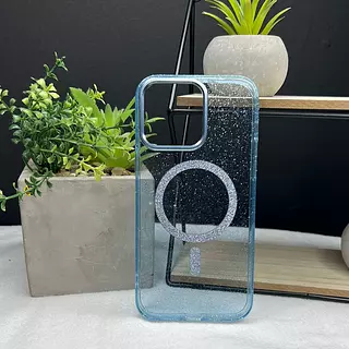 Case Magsafe Escarcha Azul Iphone 13