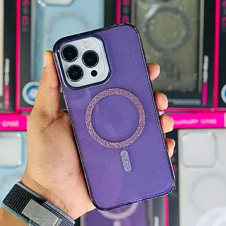 Case Magsafe Escarcha Morado Iphone 16pro+