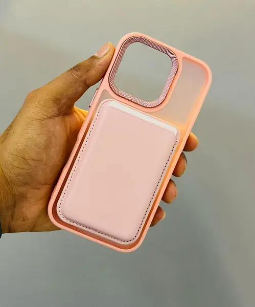 Case Magsafe Tarjetero En Cuero Lila Iphone 15pro