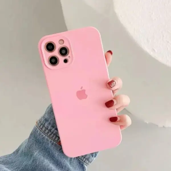 Silicon Case Rosado Protector Cámara Iphone 16pro+