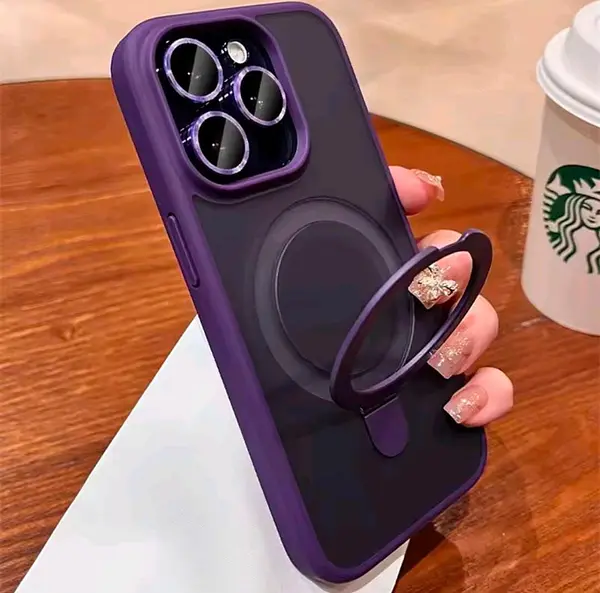 Case Magsafe Morado Mate Protector Cámaras Iphone 13pro+