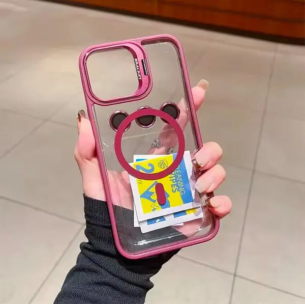 Case Magsafe Borde Vinotinto Protector Cámaras Iphone 16pro+