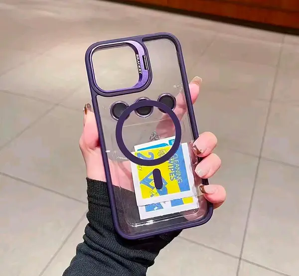 Case Magsafe Borde Morado Protector Cámaras Iphone 14pro