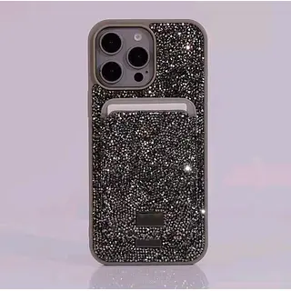 Case Diseño Swarovski Tarjetero Gris Iphone 14 Pro+