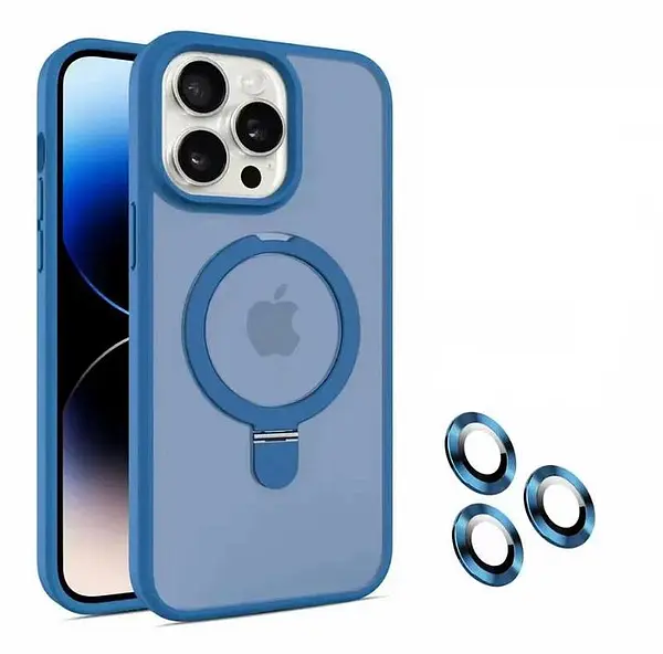 Case Magsafe Azul Mate Soporte Iphone 11pro+