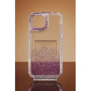 Case Transparente 360° Escarcha Lila Iphone 12pro+