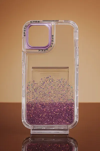 Case Transparente 360° Escarcha Lila Iphone 13